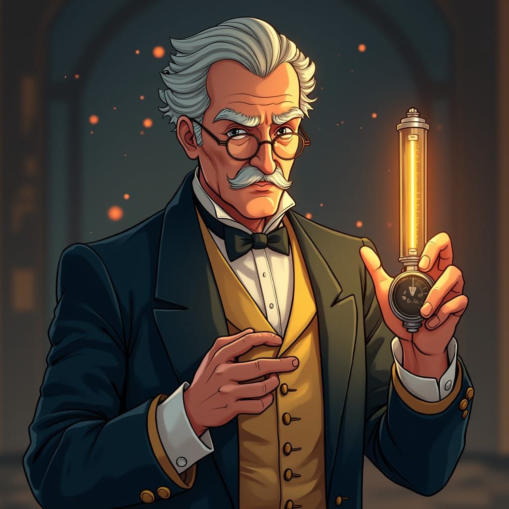 Rudyard Kipling Holds Elegant Temperature Probe in Anime Sty...