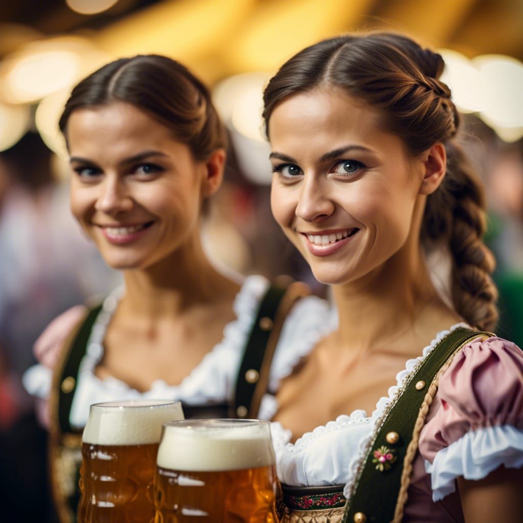 Smiling Beer Festival Girls in Munich