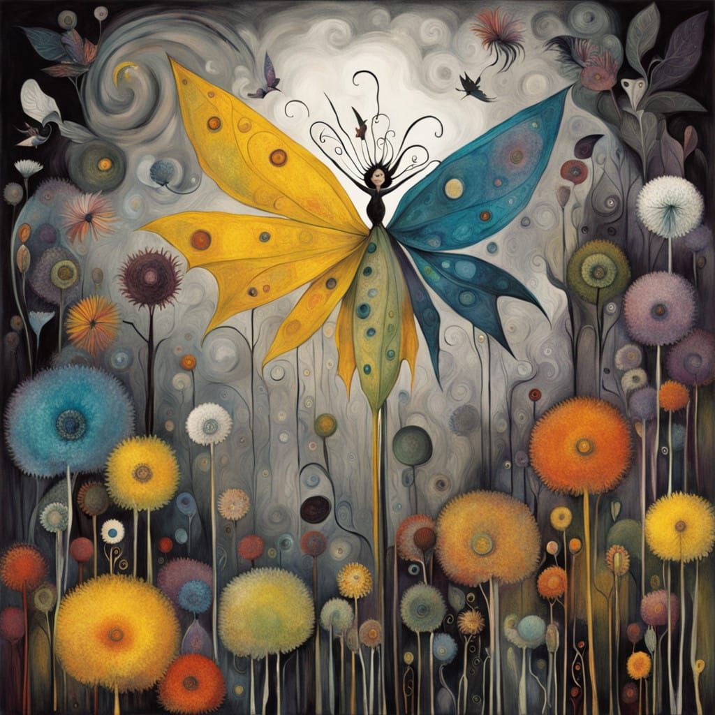 Whimsical Fairies in a Dazzling Dandelion Dreamscape