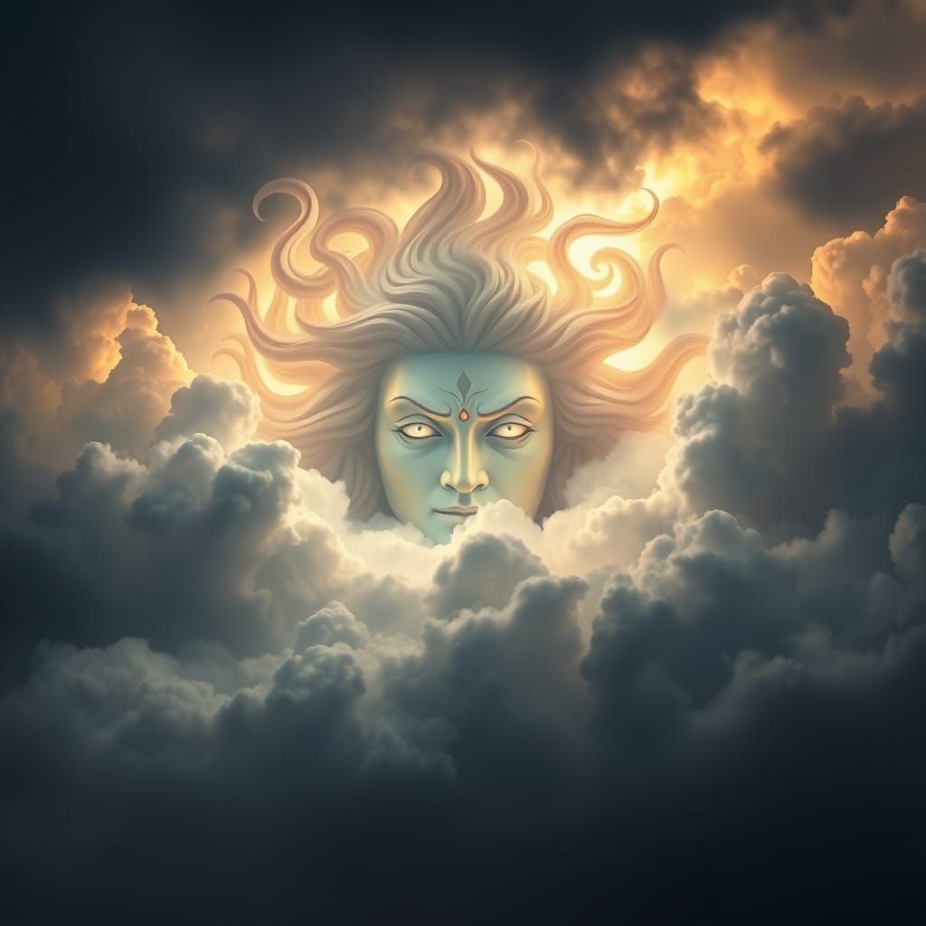 Majestic Deity Illuminated by Ethereal Light