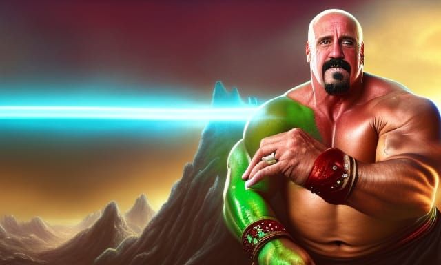 Hulk Hogan: Fantasy God of Combat in Matte Painting