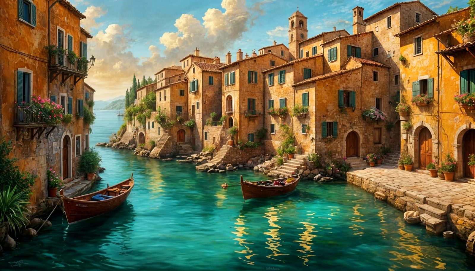 Italian Seaside Village in Renaissance Style