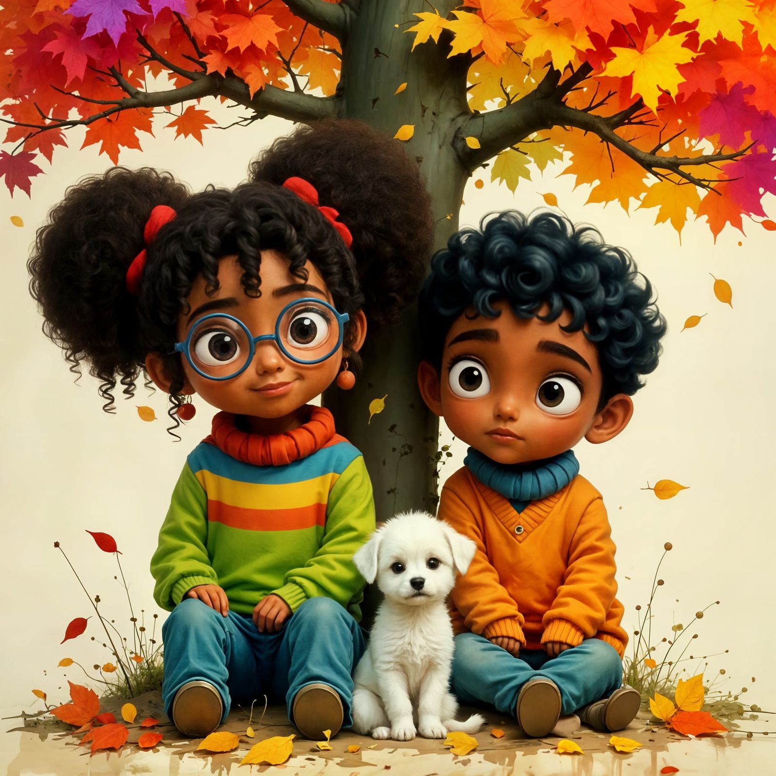 Girl with Blue Rimmed Glasses