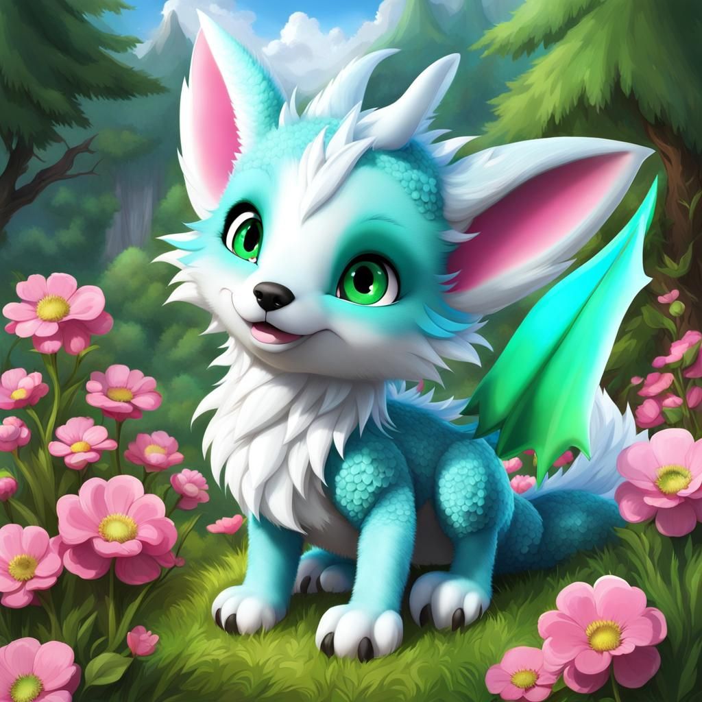 a baby mix between a dragon that I hatched from an egg who h...