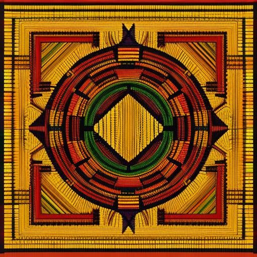 Vibrant Kente Cloth Abstract Art