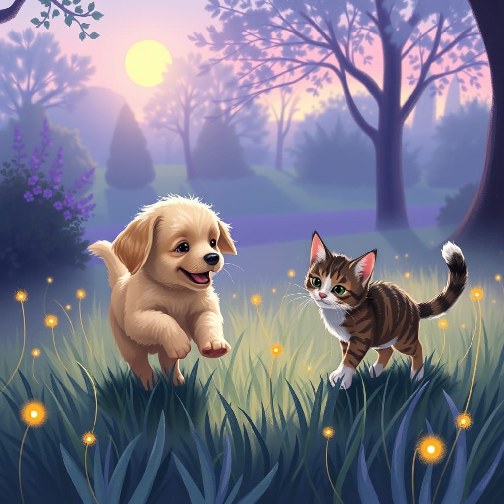 puppy and his friend cat