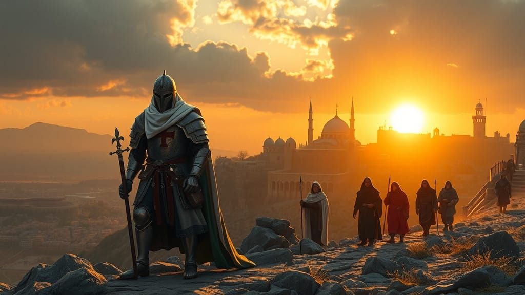 Knight Templar Guides Pilgrims to Jerusalem