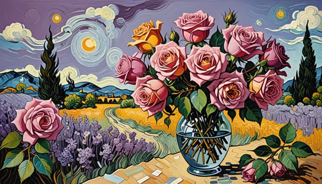 Van Gogh and Dali's Whimsical Floral Collaboration