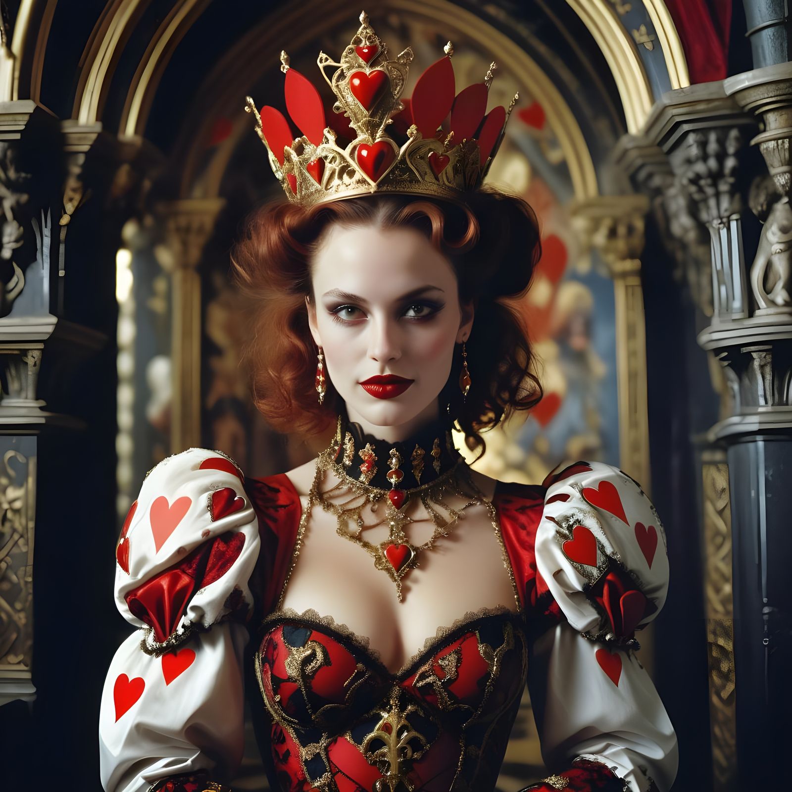 Queen of Hearts: Moody 90s Fashion Portrait