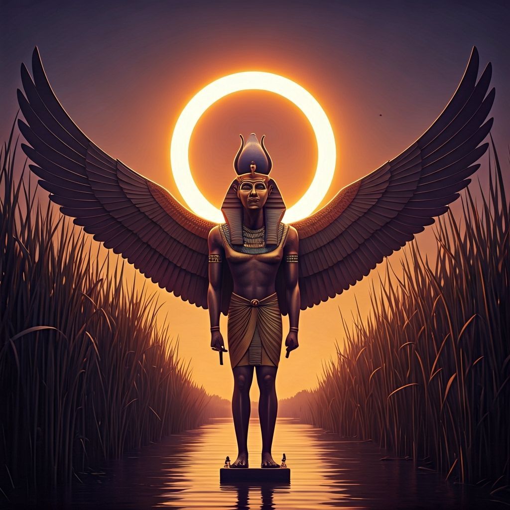 Winged Sun Disk Shining Over Nile Paradise