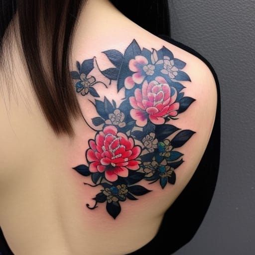 Geisha Tattoo in Traditional Japanese Style