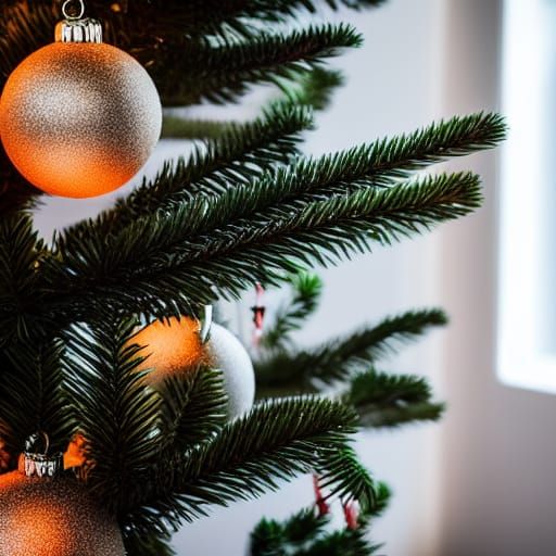 Minimalist Christmas Decorations with Bokeh Lighting