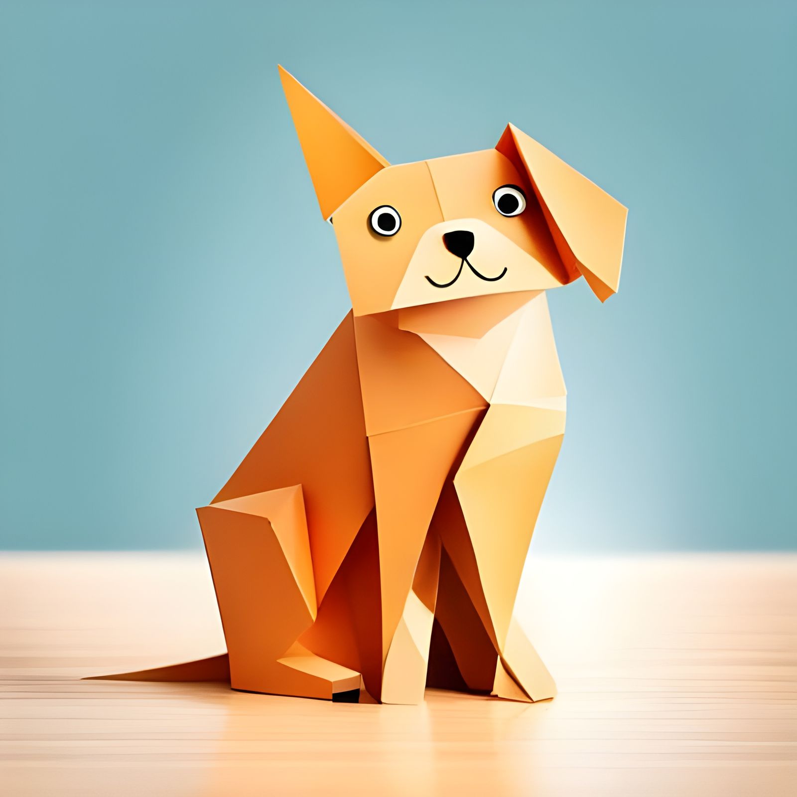 Origami Dog Papercraft in 8K Resolution