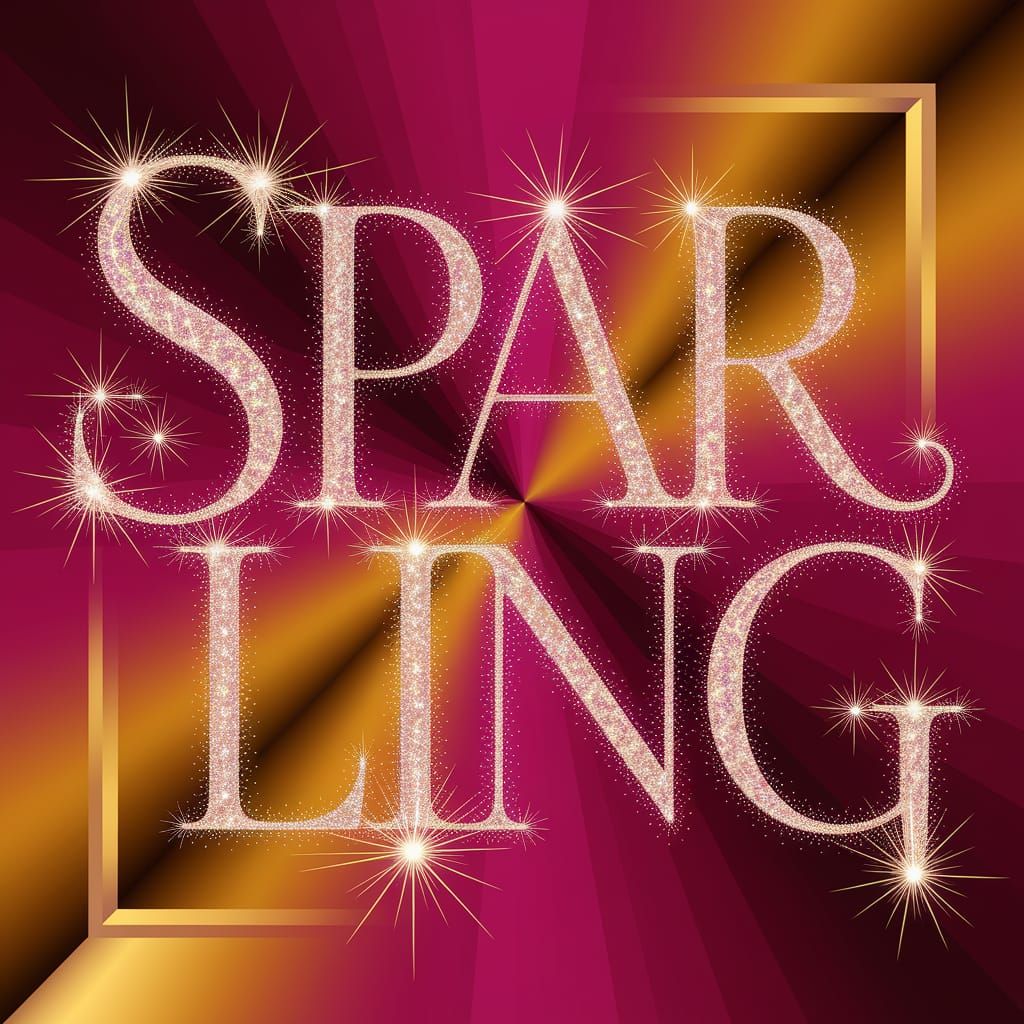 Ethereal Pop-Art Masterpiece: Shimmering Sparkling Text