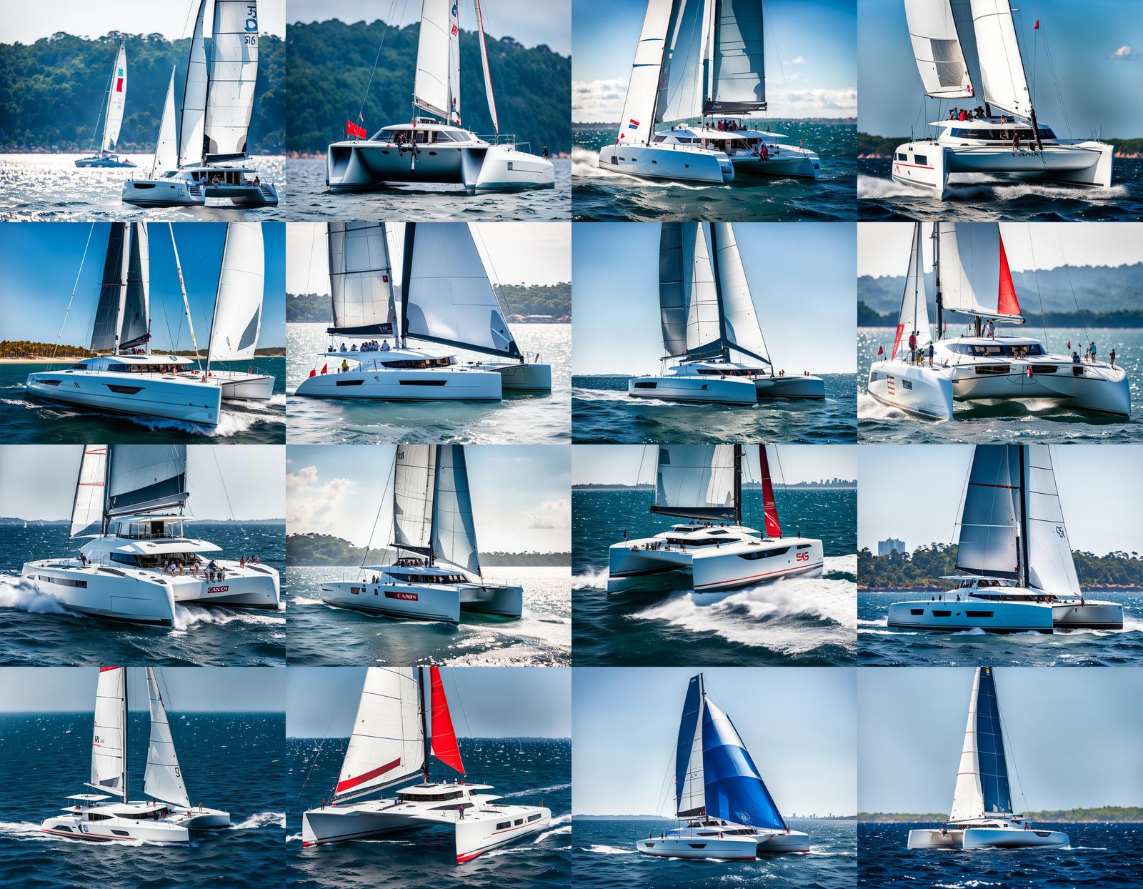 Trimaran Sail Yacht in Professional Photography Style