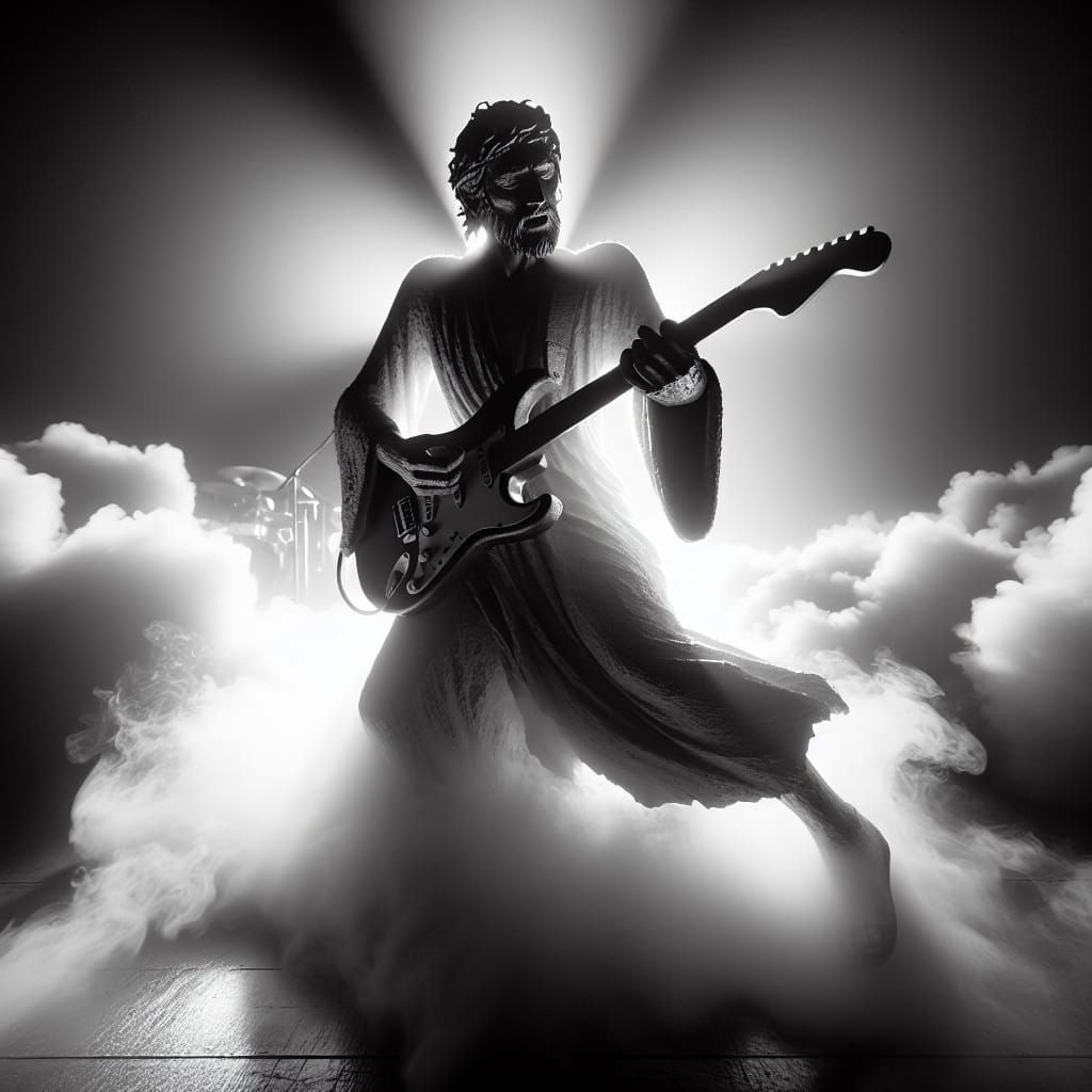 Epic Rock God Portrait in High Contrast