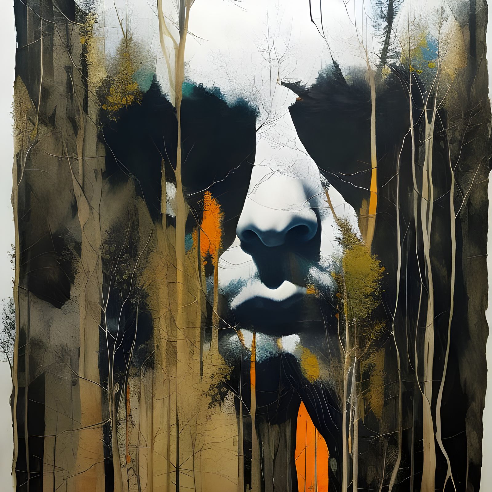 Double Exposure Portrait: Forest and Person