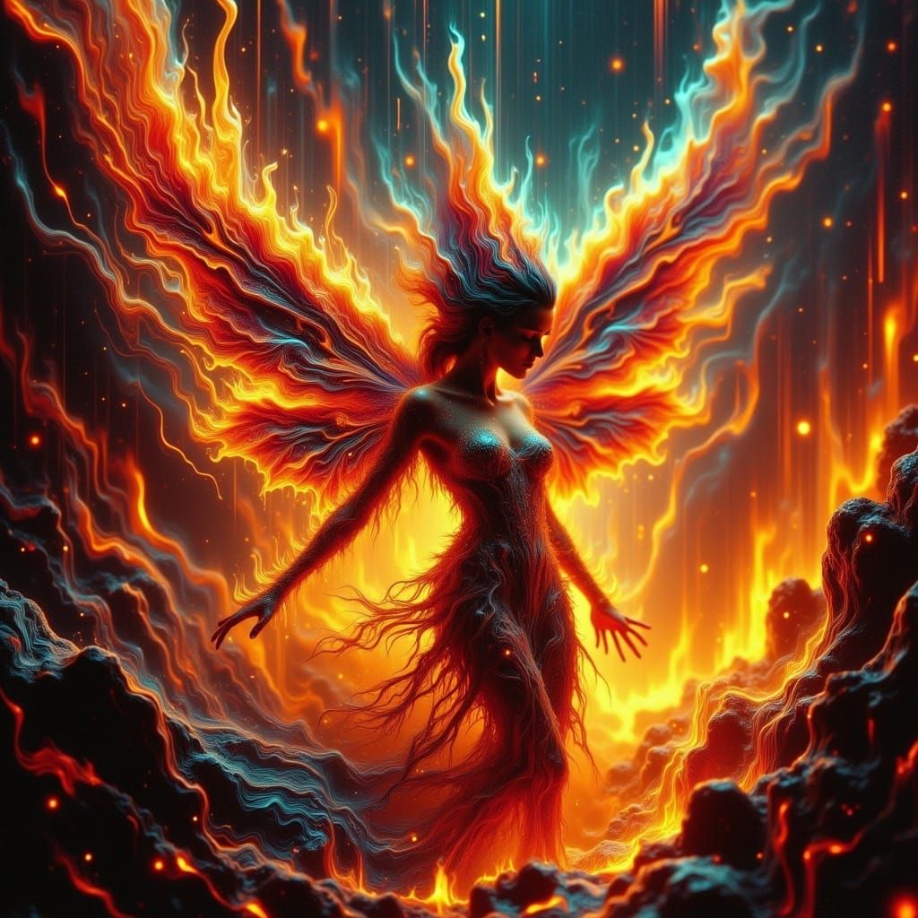 Luminous Fire Fairy in Volcanic Kingdom