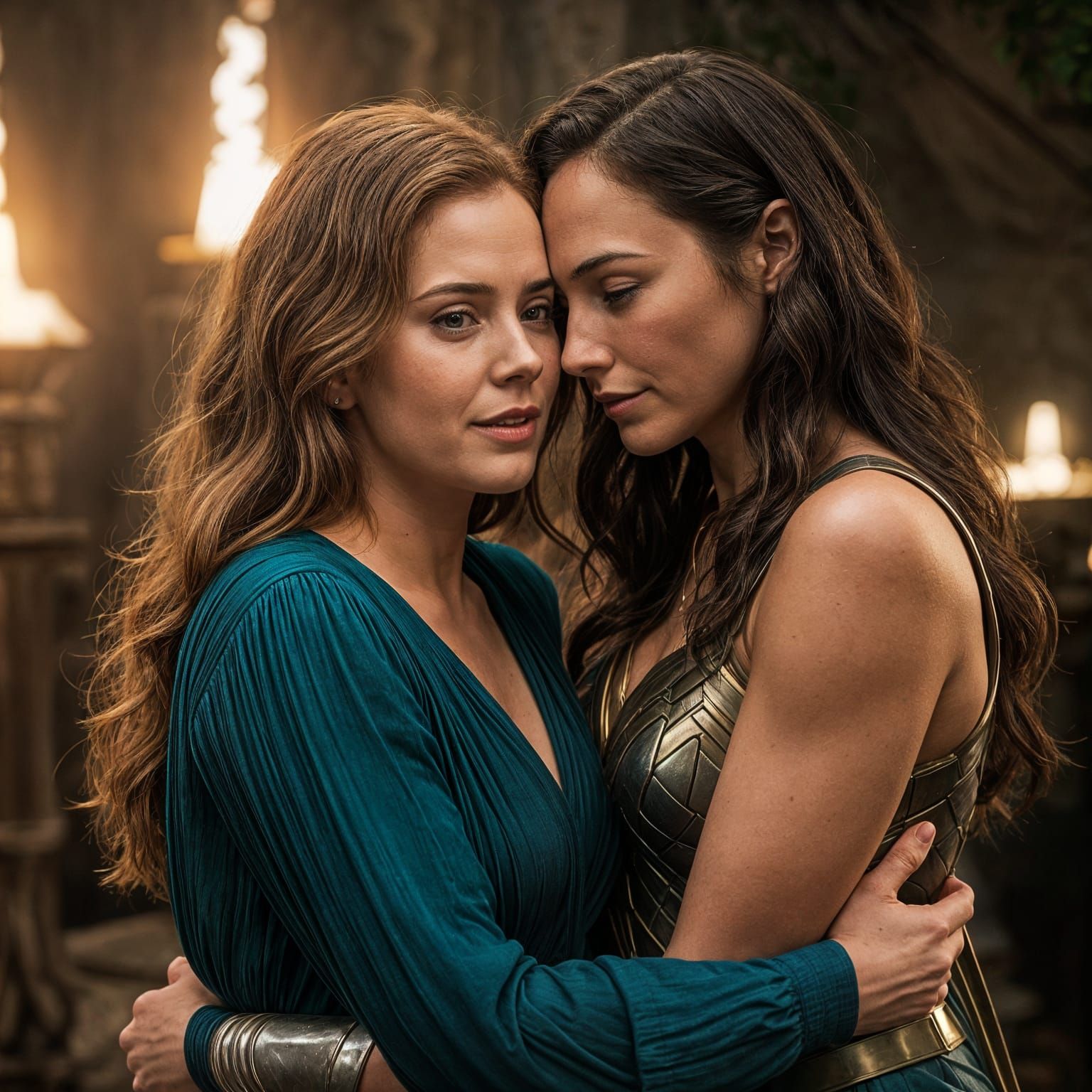 Diana Prince Comforts Crying Lois Lane in Themyscira