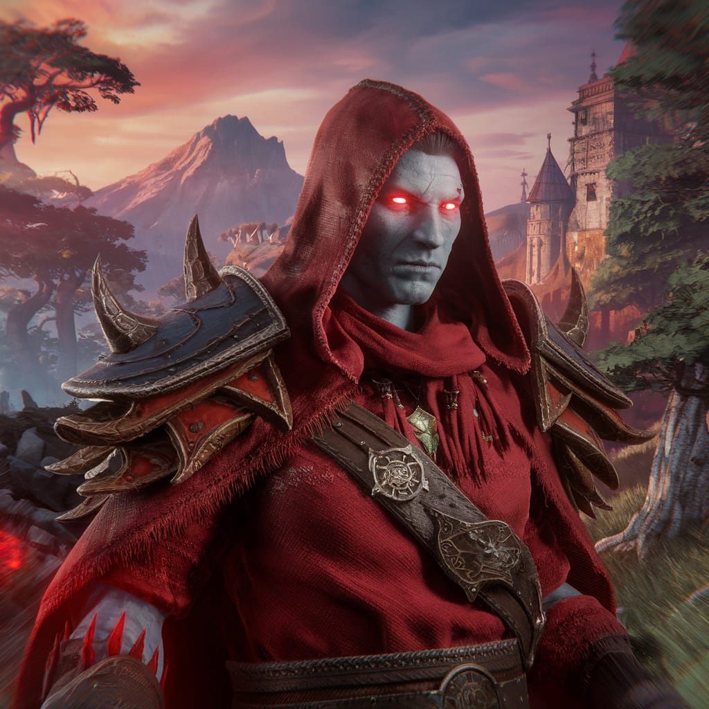 Fantasy Tiefling Concept Art in Matte Style