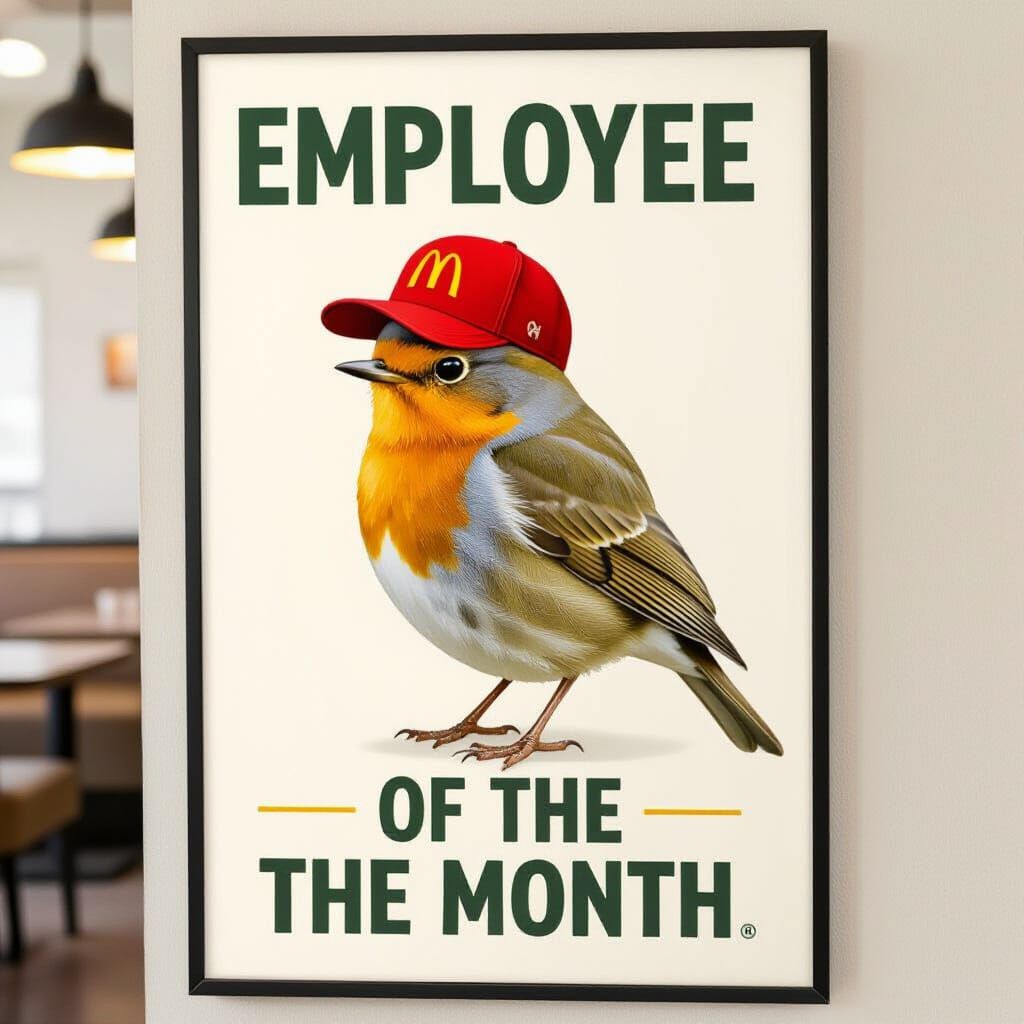 Robin Bird Employee of the Month Poster
