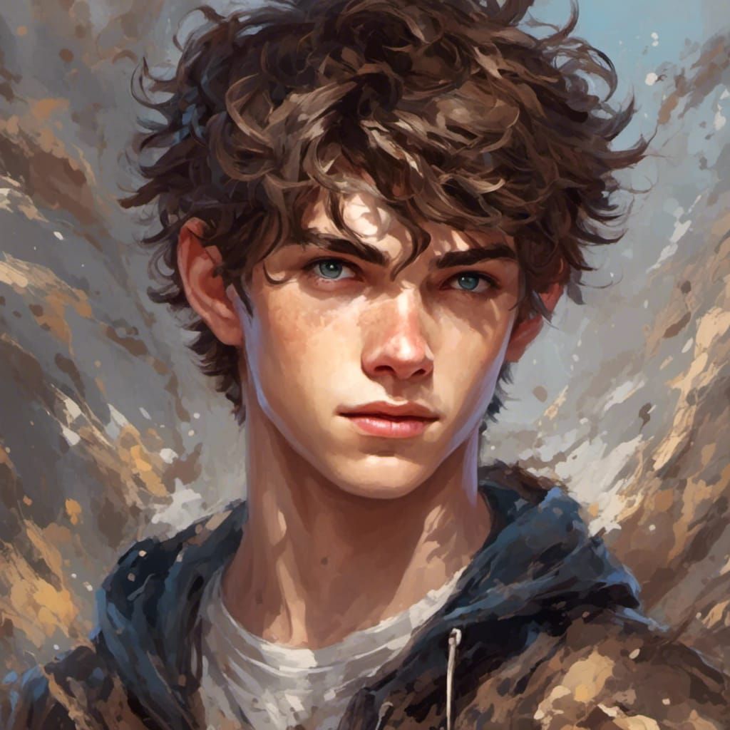 Teenage Boy Exuding Powers: Hyperreal Character Portrait