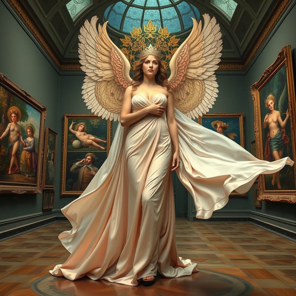 Goddess of Art in Luxurious Art Nouveau Style