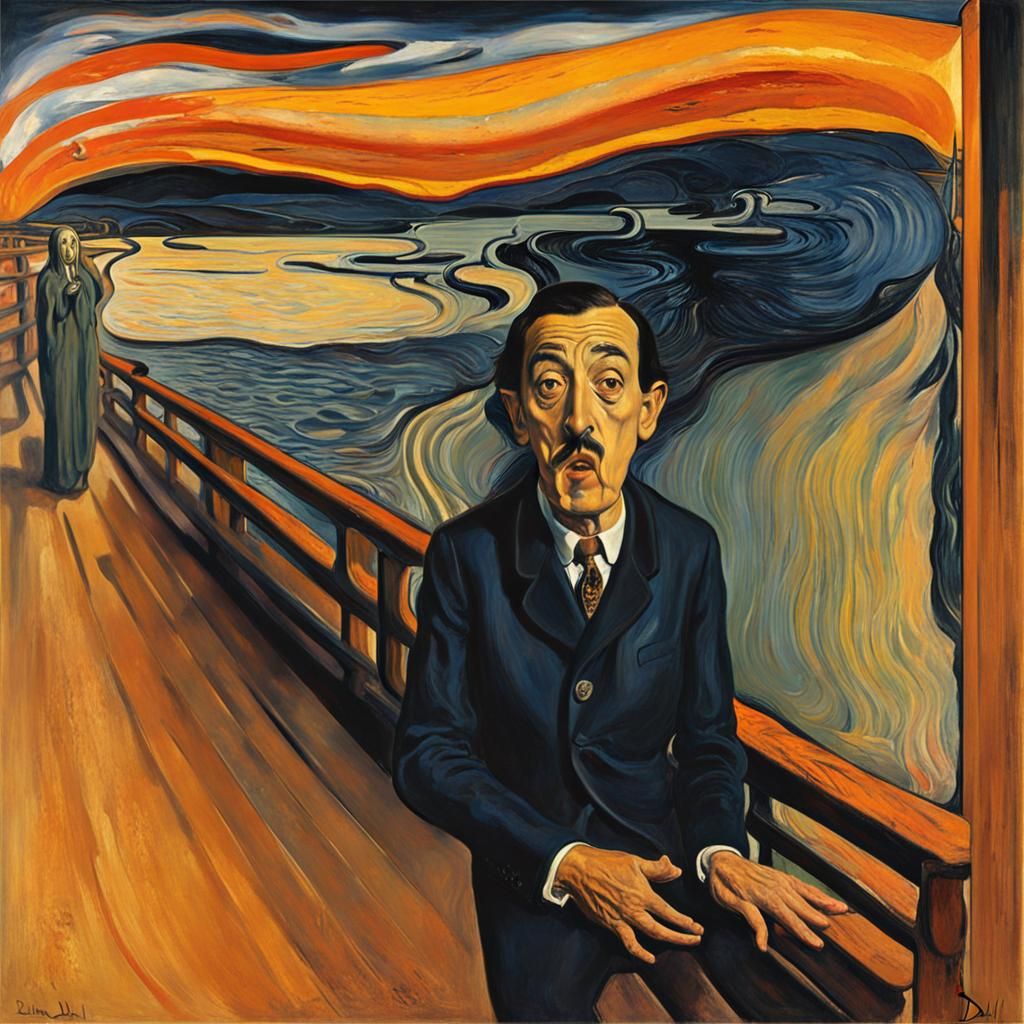 Surrealist Figure Expressing Existential Dread