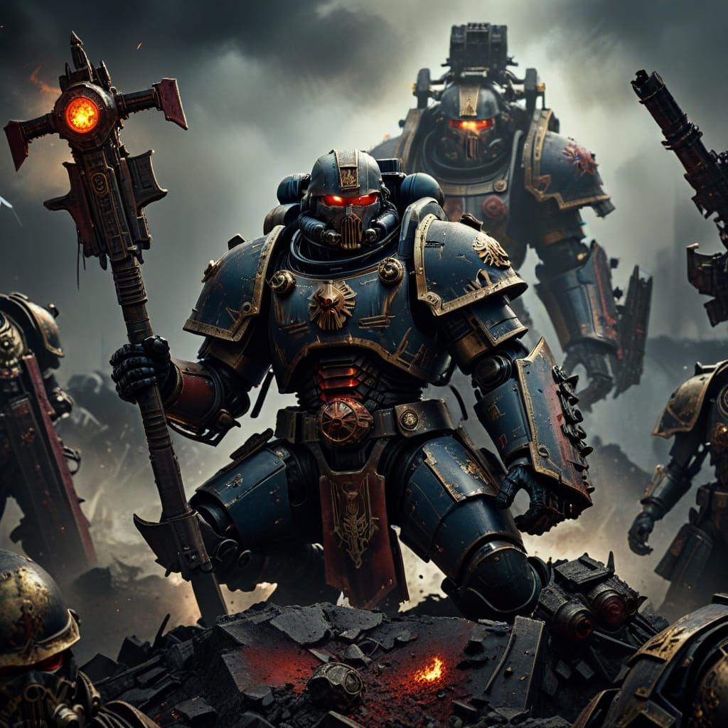 Astartes Space Marine in Grimdark Digital Art