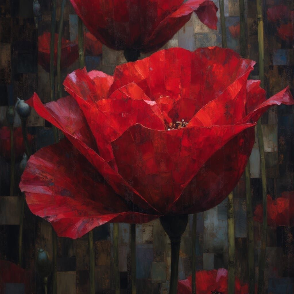 Macro Rosebud in Art Nouveau Style