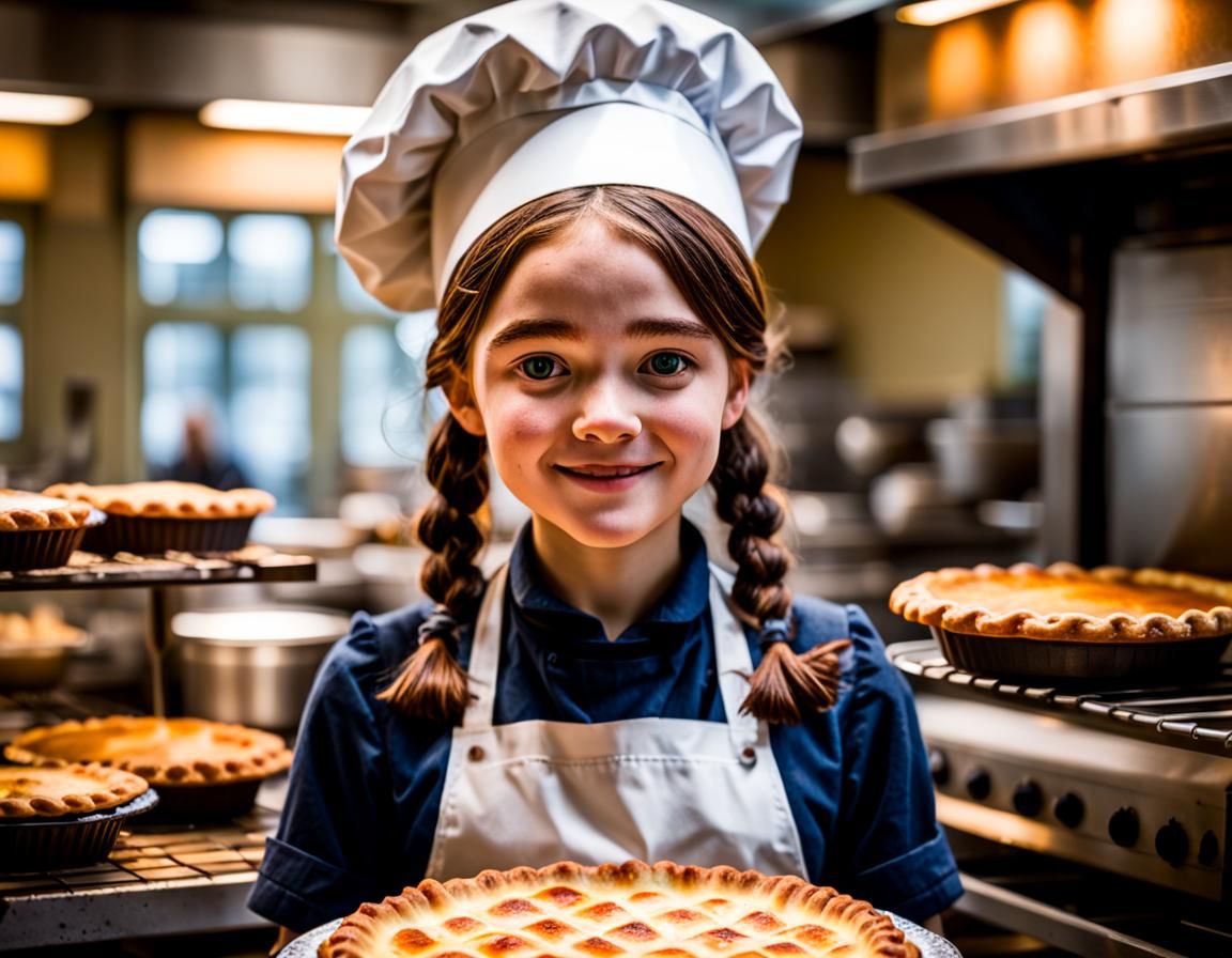 Schoolgirl Baker Proudly Presents Her Overcooked Pie