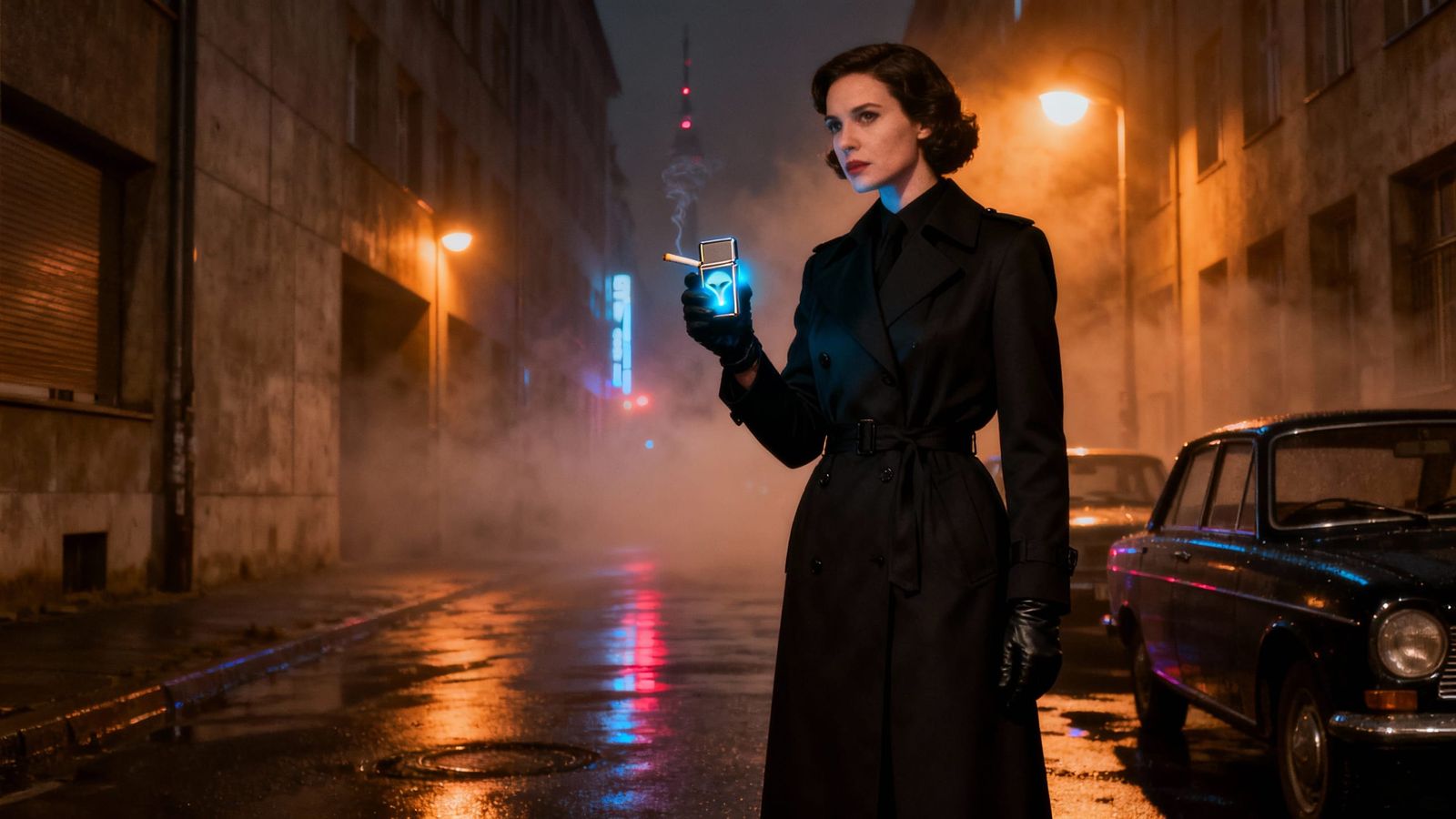 Cold War Spy in 1960s Berlin Backstreet