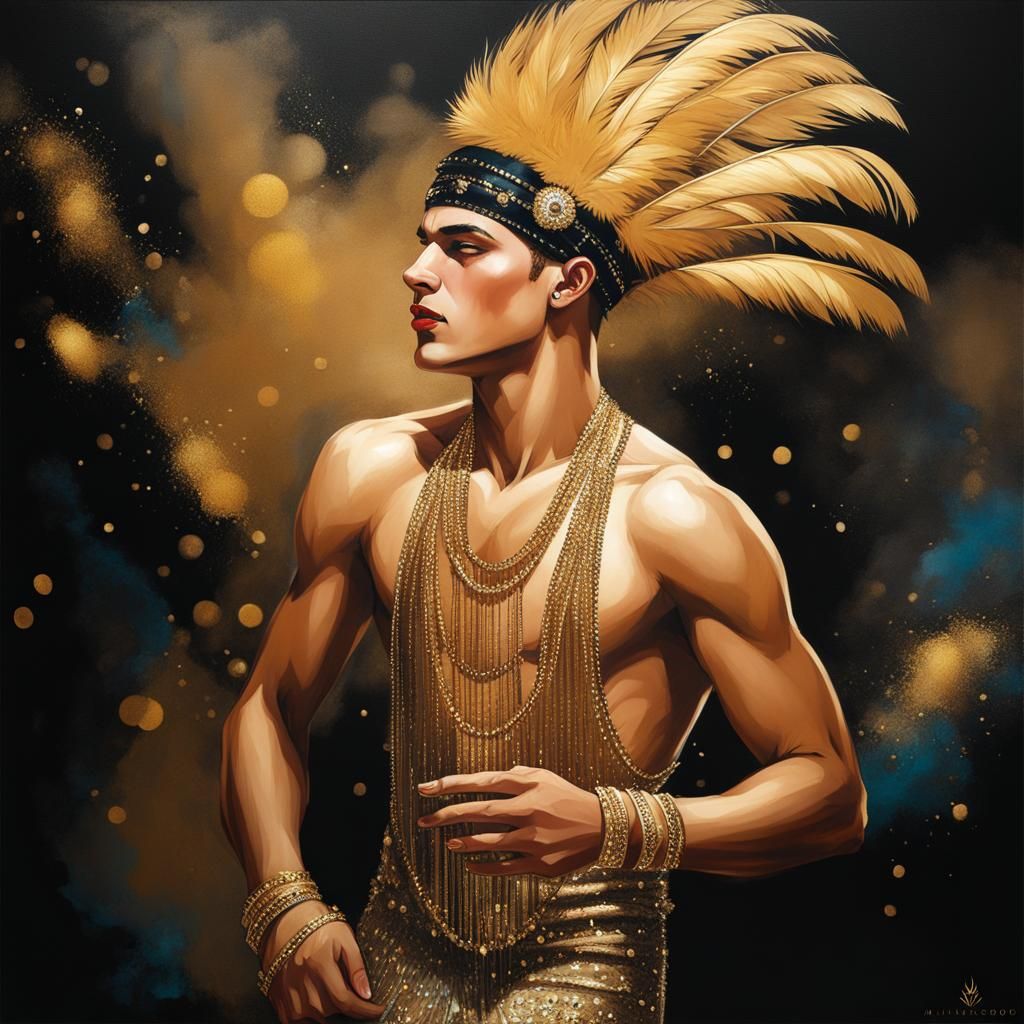 Gay Twink Dances Charleston as Flapper in Splash Art