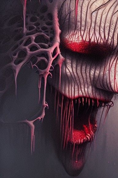 Biopunk Vampire Portrait in Dystopian Style