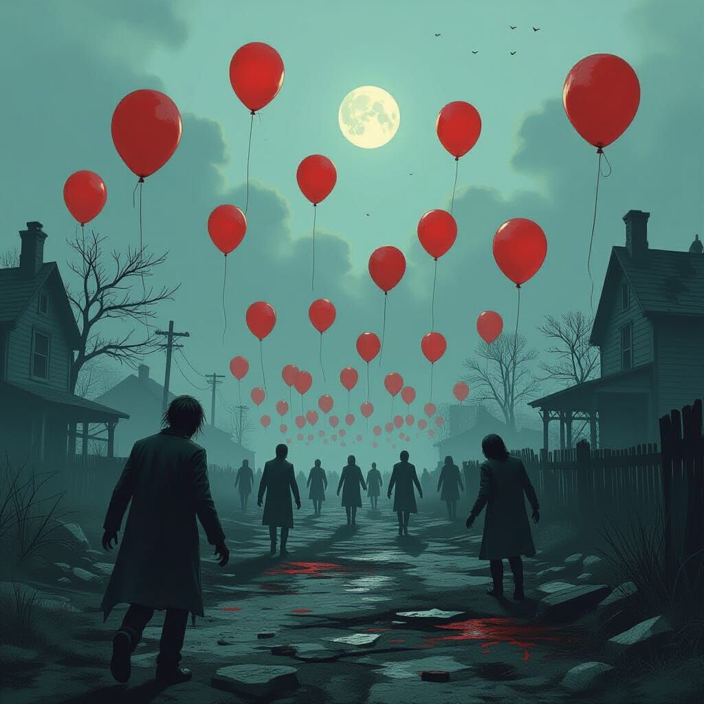 Red Balloons Float Through Zombie Apocalypse