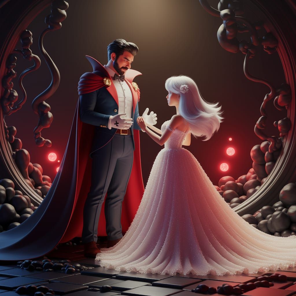 Regretful Ultimate Boss Mario Confronts Radiant Ethereal Wom...