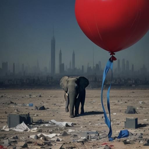 Surrealist Elephant of Political Disillusionment
