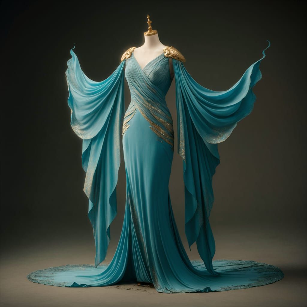 Fantasy Gown with Ancient Greek Fashion Elements