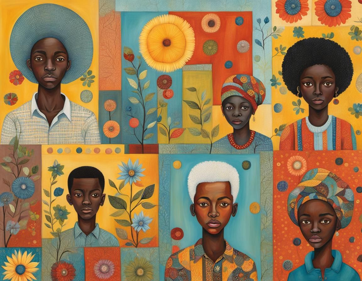 Vibrant Pop Art Portrait of a Young Boy