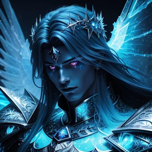 Cosmic Angel in Dark Fantasy Oil Painting