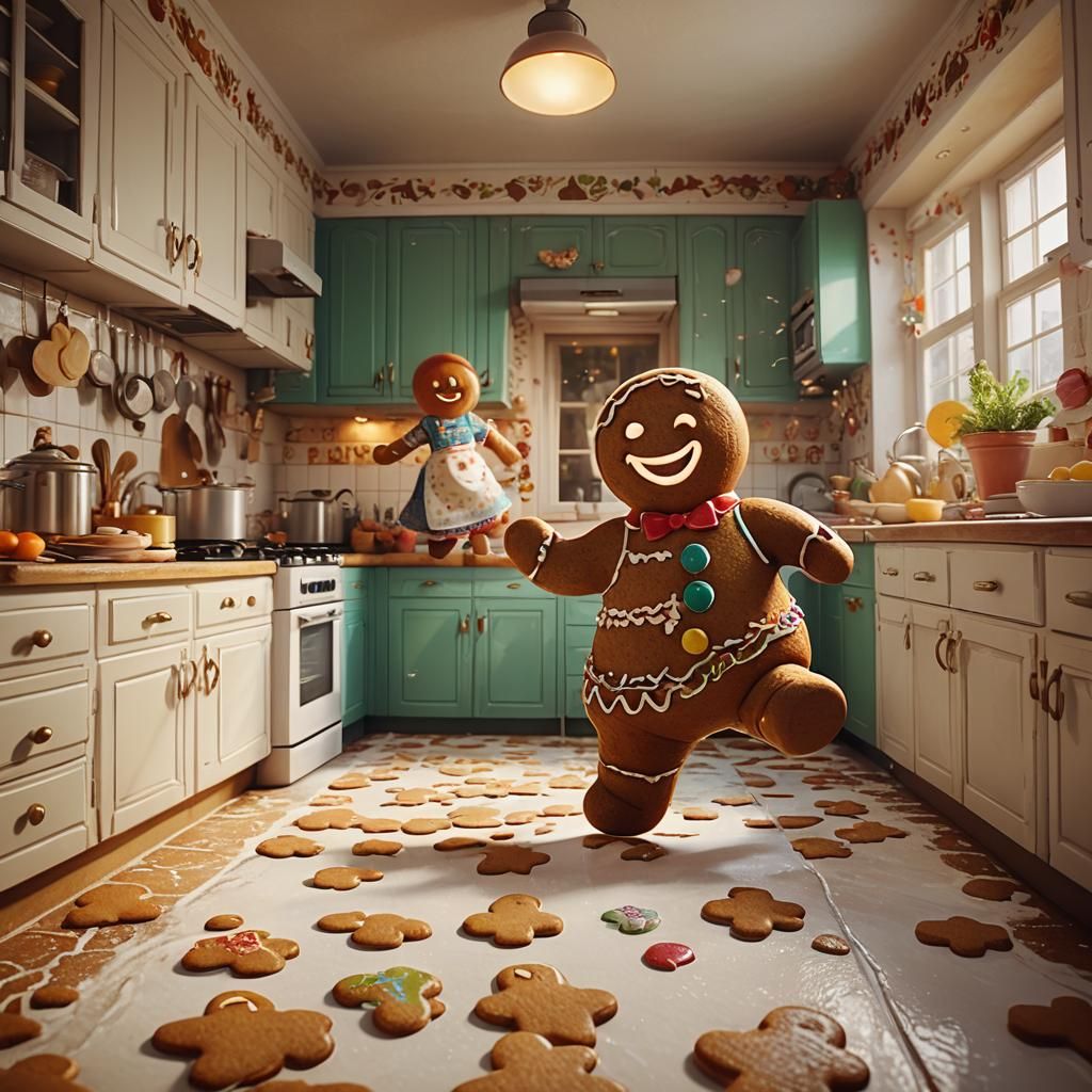 Gingerbread Man's Escape: A Whimsical Kitchen Chase