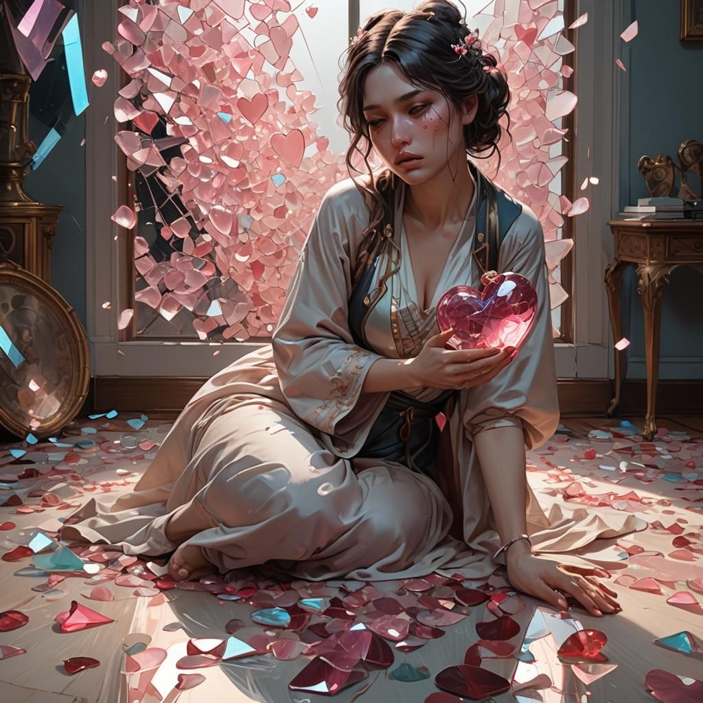 Shattered Heart: A Portrait in Hyperdetailed Concept Art