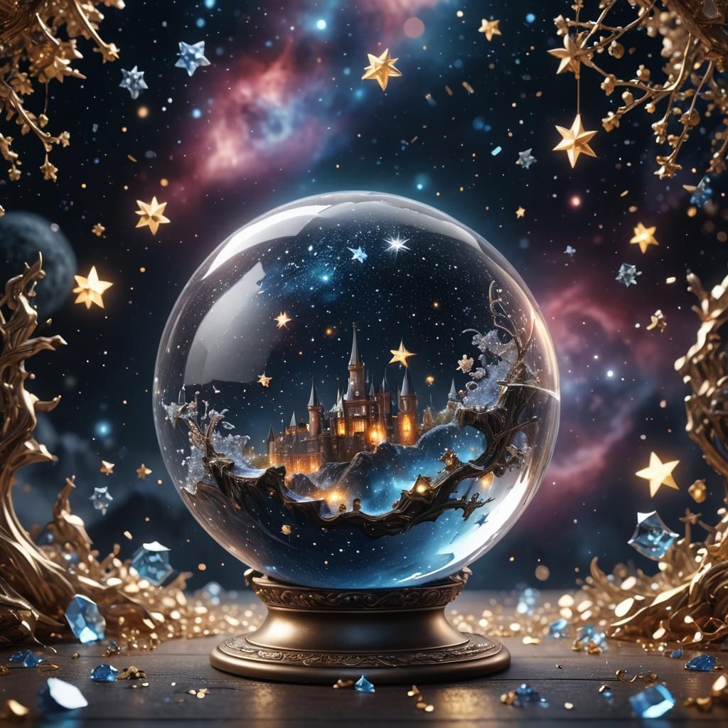 Crystal Globe with Stars: Fantasy Concept Art
