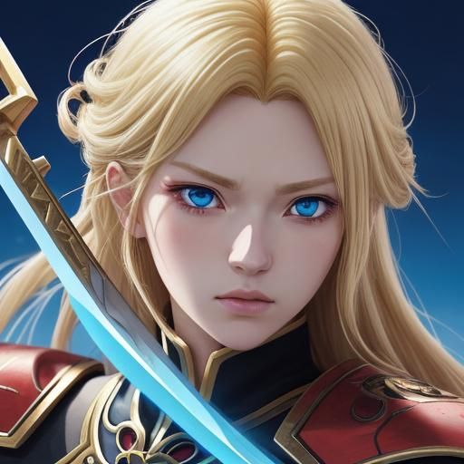 Anime Girl with Swords Piercing Heart