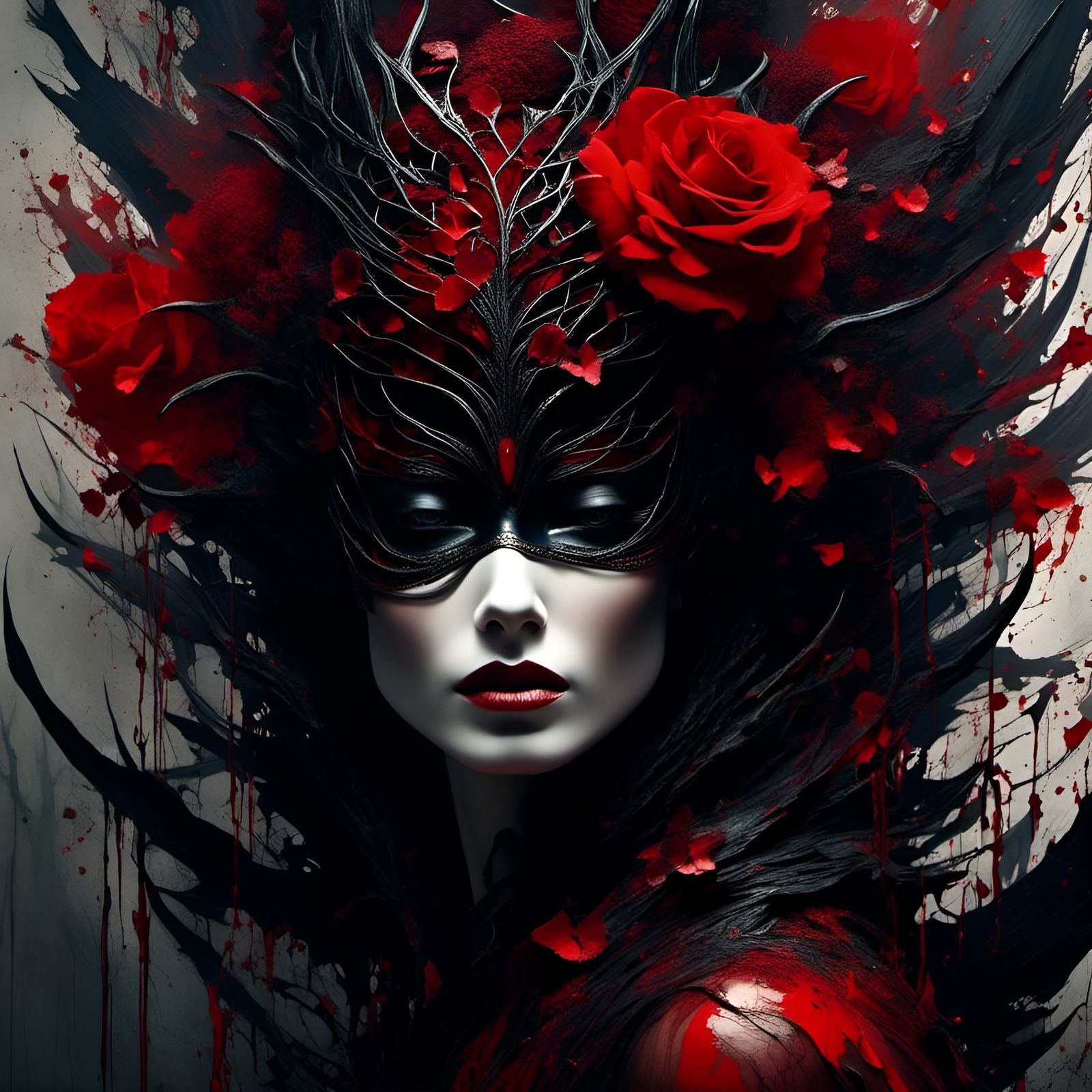 Witch Queen in Dark Forest with Raven, Splash Art