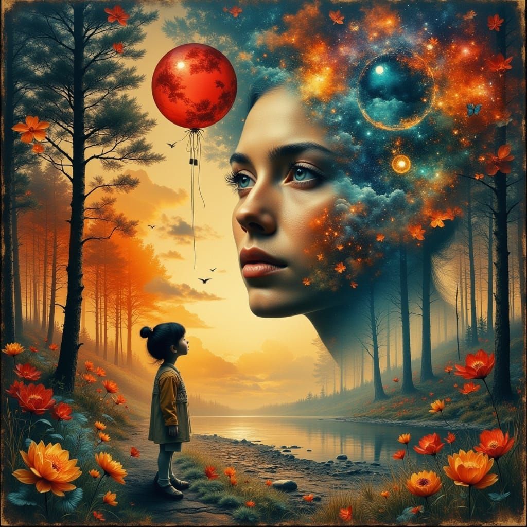 Dreams Rule Life: Surreal Landscape in Magritte & Dalí Style