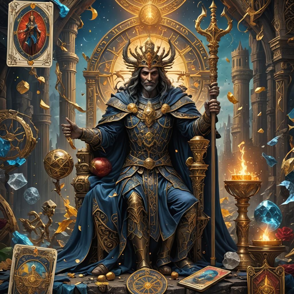Justice Tarot Card: Detailed Matte Painting
