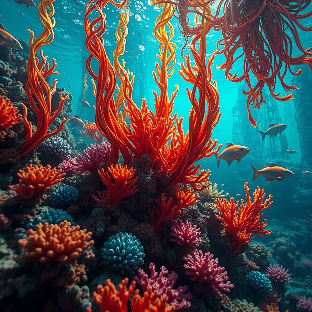 Breathtaking Underwater Realm with Exotic Life in Stunning D...