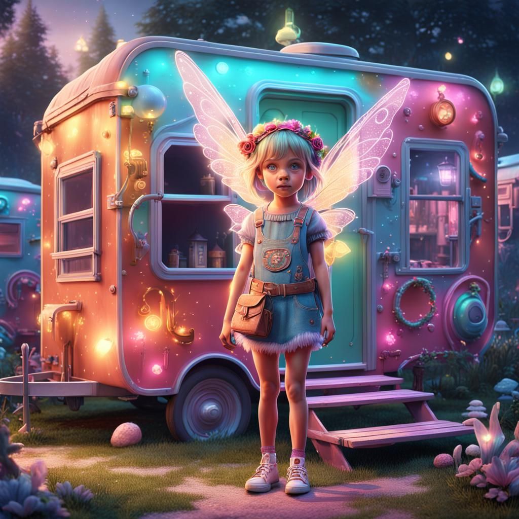 Fantasy Fairy in Illuminated Trailer Park