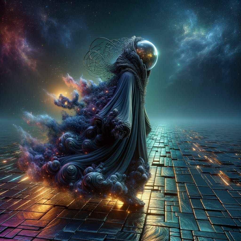 Mystical Sci-Fi Entity on Luminous Path